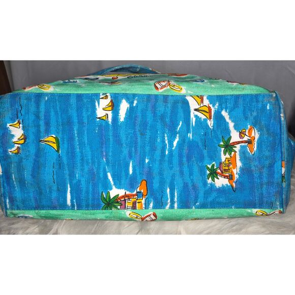 Sally Huss Colorful Coastal Scene Tote Beach Bag - Picture 4 of 5